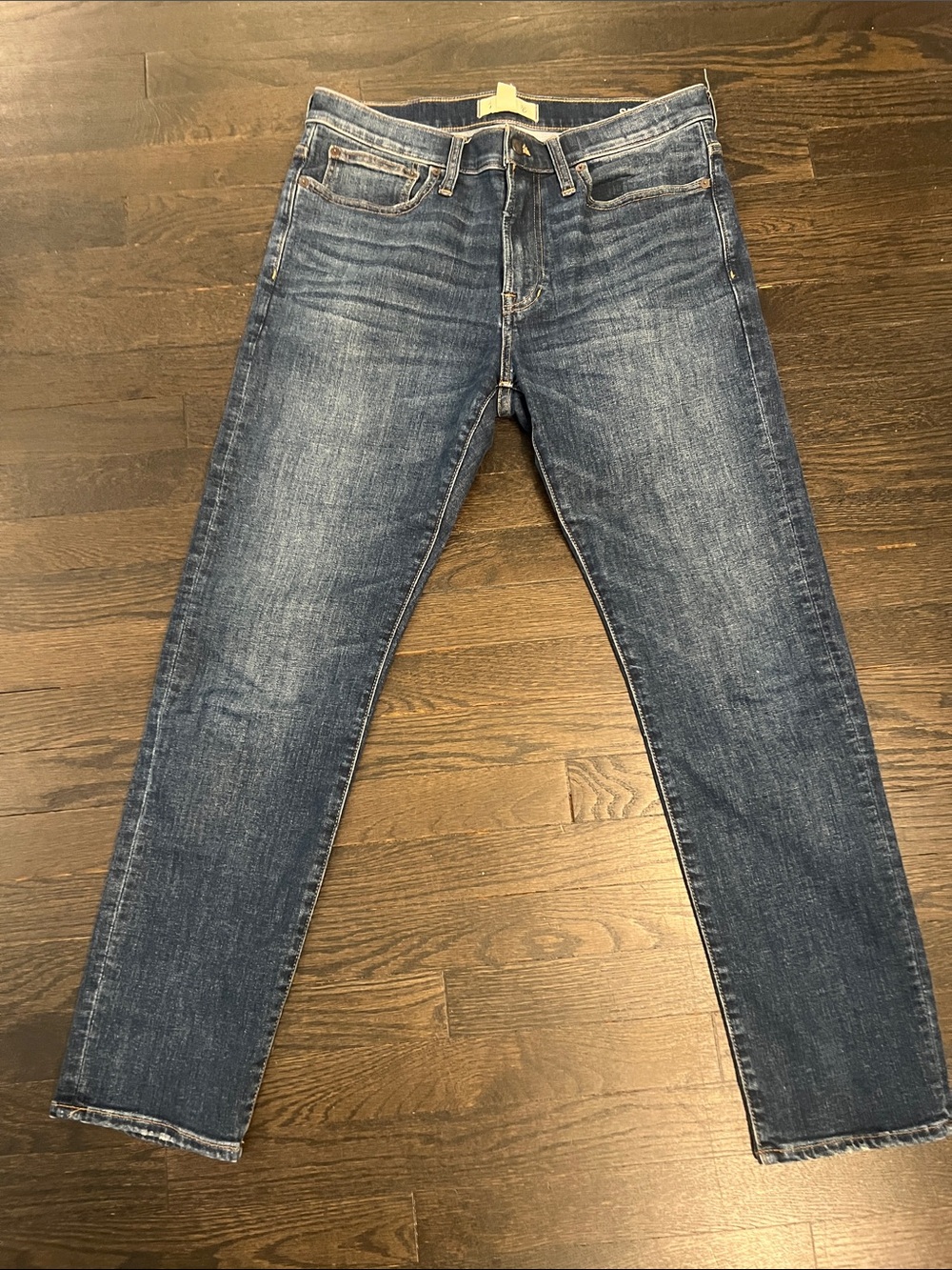 Madewell Men's Slim Straight Jeans in Medium Blue Wash